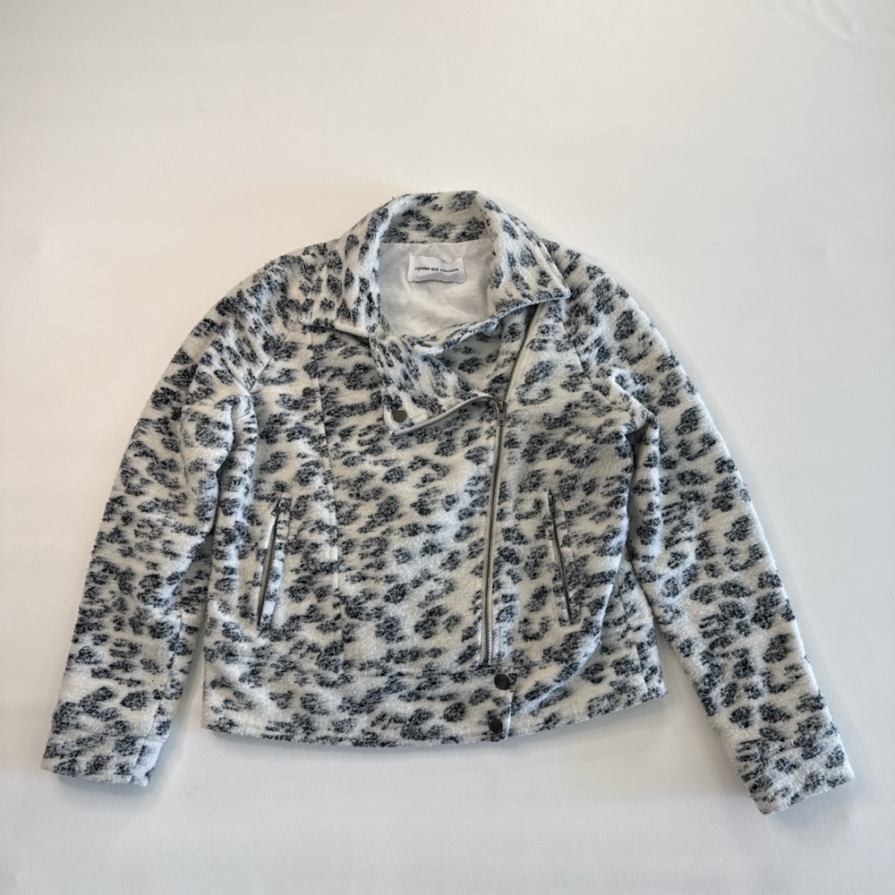 cupcakes & cashmere Black and White Teddy Jacket